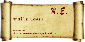 Mráz Edvin névjegykártya